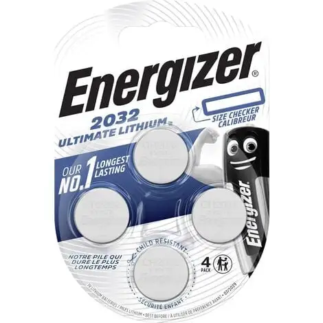 Energizer Ultimate 2032 Pile Bouton CR 2032 Lithium 235 MAh 3 V 4 Pc(s) X857001 1 Energizer Ultimate 2032 Pile Bouton CR 2032 Lithium 235 MAh 3 V 4 Pc(s) X857001
