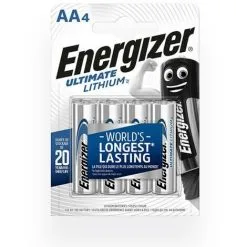 2 X Blisters De 4 Piles ENERGIZER L91 - Lot De 8 Piles - Format LR6 - AA - Ultimate - Lithium - 1.5V