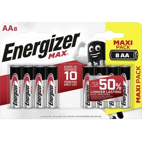 Pile LR6 (AA) Alcaline(s) Energizer E301531300 Max LR06 1.5 V 8 Pc(s) 2 Pile LR6 (AA) Alcaline(s) Energizer E301531300 Max LR06 1.5 V 8 Pc(s) – Image 2