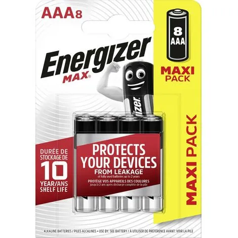 Pile LR3 (AAA) Alcaline(s) Energizer Max LR03 1.5 V 8 Pc(s) 3 Pile LR3 (AAA) Alcaline(s) Energizer Max LR03 1.5 V 8 Pc(s) – Image 3