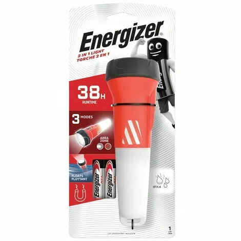 ENERGIZER - Lanterne 2en1 55 Lumens + 2 Piles AA - Torche A Main Avec Encoche Pour Dragonne Intégrée 3 ENERGIZER - Lanterne 2en1 55 Lumens + 2 Piles AA - Torche A Main Avec Encoche Pour Dragonne Intégrée – Image 3