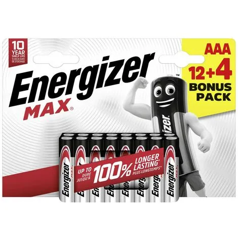 Pile LR3 (AAA) Alcaline(s) Energizer Max 1.5 V 16 Pc(s) 1 Pile LR3 (AAA) Alcaline(s) Energizer Max 1.5 V 16 Pc(s)