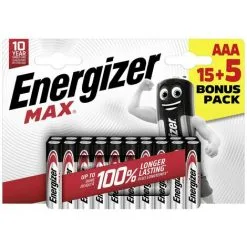 Pile LR3 (AAA) Alcaline(s) Energizer Max 1.5 V 20 Pc(s)