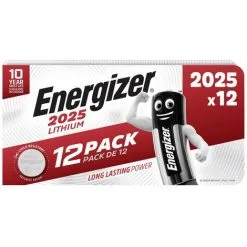 Pile Bouton CR 2025 Lithium Energizer 163 MAh 3 V 12 Pc(s)