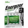 Energizer Piles Rechargeables AA, Recharge Power Plus, Lot De 4 (E300626700)