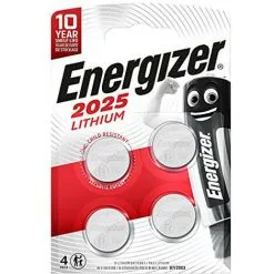 Energizer Pile CR2025, Piles Plates Lithium, Lot De 4 (E300520500)
