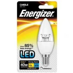 Ampoule LED Flamme, E14 470 Lumens 6.2W/40W, 2700K Dimmable. ENERGIZER