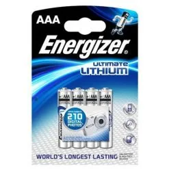 Blister De 4 Piles Lithium 1.5V Ultimate Energizer Format LR03